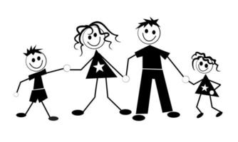 gelukkige familie hand in hand vector