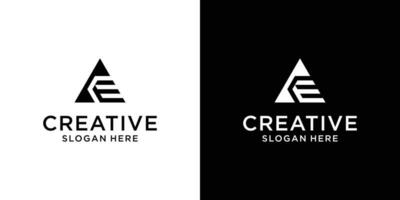 triagle brief e logo ontwerp concept vector