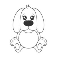 schattig hond pop zittend alleen tekenfilm stijl voor kleur vector