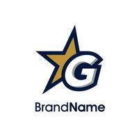 eerste g goud ster logo vector