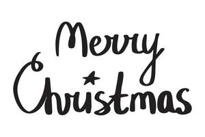 Kerstmis en nieuw jaar schoonschrift uitdrukking vrolijk kerstmis. vector zwart typografie geïsoleerd Aan wit achtergrond. modern hand- getrokken belettering voor groet kaarten, affiches, t-shirts enz.