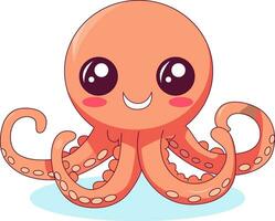 schattige octopus cartoon op witte achtergrond vector