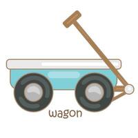alfabet w voor wagon woordenschat lezing school- les tekenfilm illustratie vector clip art sticker
