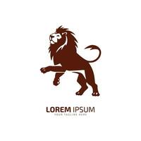 leeuw icoon concept leeuw silhouet logo vector met wit achtergrond.