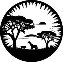 Afrika, minimalistische en gemakkelijk silhouet - vector illustratie