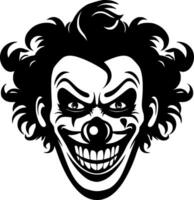 clown, zwart en wit vector illustratie