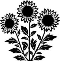 bloemen, minimalistische en gemakkelijk silhouet - vector illustratie