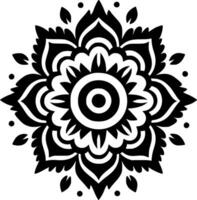 mandala - zwart en wit geïsoleerd icoon - vector illustratie