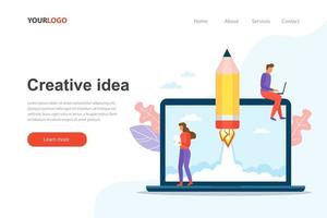 website voor creatief idee bestemmingspagina vector