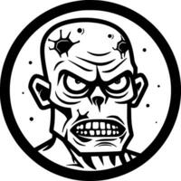 zombie - zwart en wit geïsoleerd icoon - vector illustratie