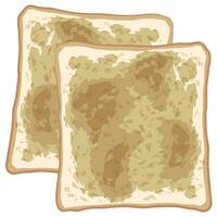brood geroosterd brood plakjes bakkerij ontbijt top visie vector