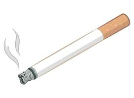 sigaret rookt verbrand tabak verslaving tekenfilm vector