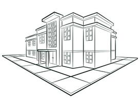 schetsen Universiteit gebouw academisch college faciliteit vector