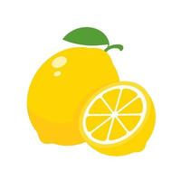 zure gele citroenen. citroenen met een hoog vitamine C-gehalte worden in plakjes gesneden voor zomerlimonade. vector