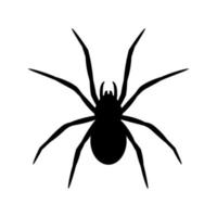 silhouet van een spin die aan een web hangt verlaten huis horrorideeën voor halloween vector