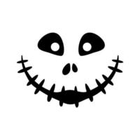 enge spook horror gezicht silhouet vector voor het snijden op halloween pompoen