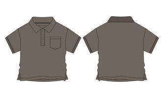 kort mouw met zak- polo overhemd vector illustratie sjabloon voor baby jongens