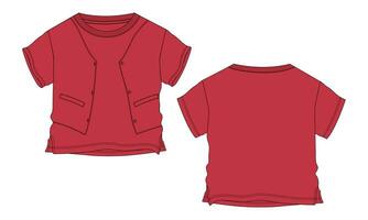t overhemd tops vector illustratie sjabloon voor kinderen