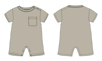 baby bodysuit romper vector illustratie sjabloon voor kinderen