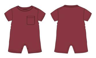 baby bodysuit romper vector illustratie sjabloon voor kinderen