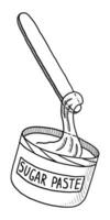 vector geïsoleerd Aan een wit achtergrond tekening illustratie van een pot van pasta voor suikerhoudend