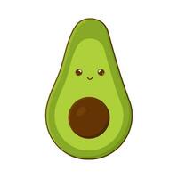 schattig avacado Aan wit geïsoleerd achtergrond veganistisch thema vector