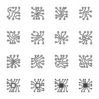 elektronische circuit lijn pictogrammen. vector illustratie