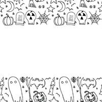 halloween kader. tekening halloween achtergrond met plaats voor tekst vector