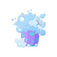 zeep bar met bubbels en schuim. eigengemaakt biologisch zeep. vector illustratie