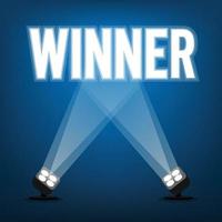 winnaar borden met spotlight verlichten. vector illustratie