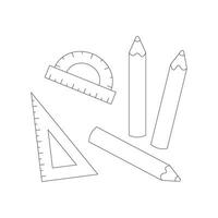 school- items voor tekening vector