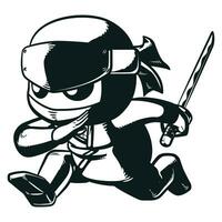 silhouet Ninja vechter Holding katana zwaard vector