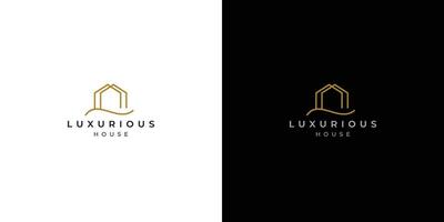 luxe echt landgoed logo luxe en elegant huis logo ontwerp vrij vector