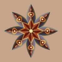 deze is een veelhoekige patroon. deze is een bruin meetkundig mandala. Aziatisch bloemen patroon. vector