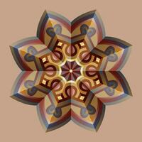 deze is een veelhoekige patroon. deze is een bruin meetkundig mandala. Aziatisch bloemen patroon. vector