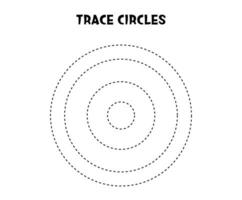 spoor cirkel. eenvoudig meetkundig vormen. leerzaam spel. werkblad voor kinderen. vector