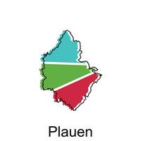 kaart van plauen stad. vector kaart van de Duitse land. vector illustratie ontwerp sjabloon