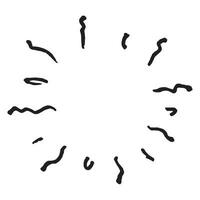 hand- getrokken tekening zonnestraal. tekening ontwerp element. vector illustratie