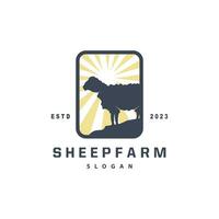 schapen boerderij logo ontwerp inspiratie gemakkelijk silhouet retro typografie vector