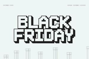 zwart vrijdag banier ontwerp Aan retro gaming achtergrond. vector