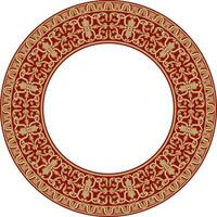 vector goud en rood ronde klassiek Renaissance ornament. cirkel, ring Europese grens, opwekking stijl kader..