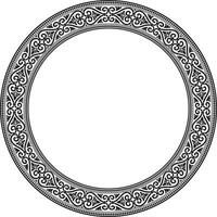 vector zwart monochroom ronde ornament ring van oude Griekenland. klassiek patroon kader grens Romeins rijk