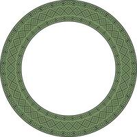 vector ronde kleur Wit-Russisch nationaal ornament. etnisch groen cirkel grens, Slavisch volkeren kader