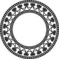 vector ronde zwart monochroom nationaal Perzisch ornament. cirkel, kader, grens etnisch patroon van Iraans beschaving
