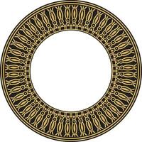vector gouden ronde Egyptische grens. cirkel ornament van oude Afrika. patroon van lotus bloemen en zon