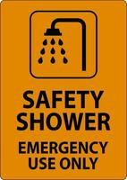 veiligheid douche teken, veiligheid douche - noodgeval gebruik enkel en alleen vector