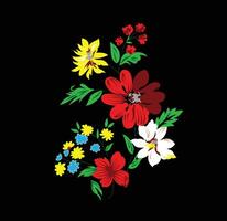 een kleurrijk bloemen Aan een zwart achtergrond vector