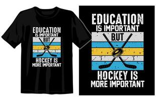 hockey wijnoogst t-shirt ontwerp vector, hockey vector illustratie