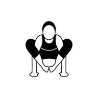 yoga houding icoon. glyph icoon vector