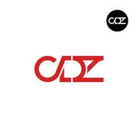 brief cdz monogram logo ontwerp vector